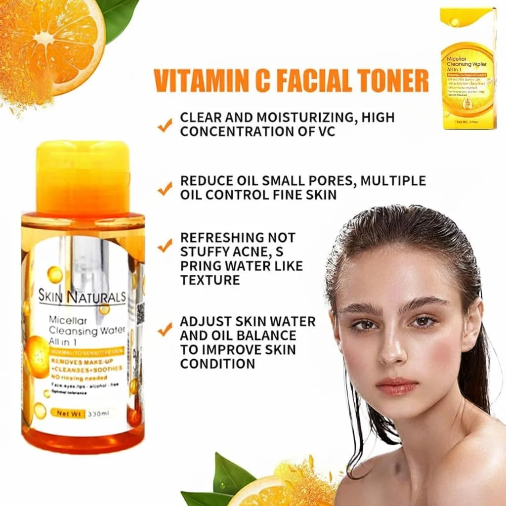 میسلار واتر ویتامین C نالاکال مناسب انواع پوست - پاک کننده آرایش، آلودگی و روشن کننده پوست، 400 میلی لیتر