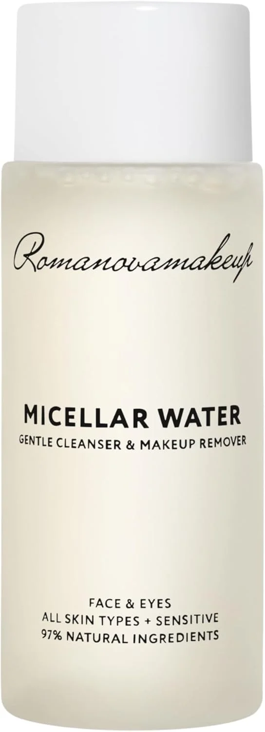 میسلار واتر ملایم رومانومیکاپ ۲۰۰ میلی لیتر، پاک کننده آبرسان صورت و پاک کننده آرایش چشم بادوام برای انواع پوست، بدون نیاز به آبکشی