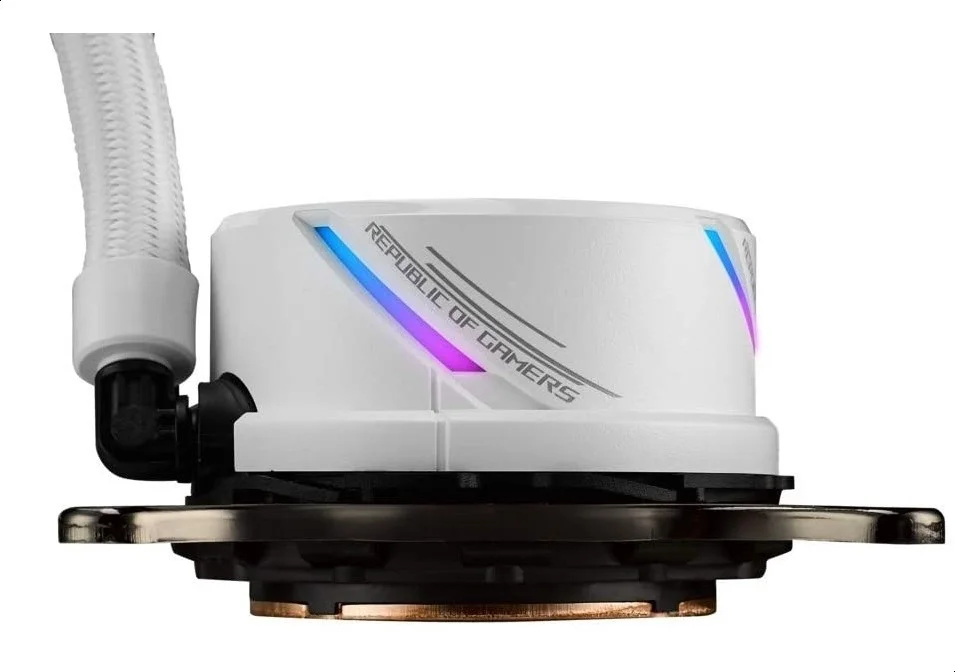 خنک کننده مایع پردازنده همه کاره ایسوس ROG Strix LC 360 با Aura Sync، سه فن سفید ROG 120mm RGB و لوله های تقویت شده - سفید | 90RC0072-M0UAY0