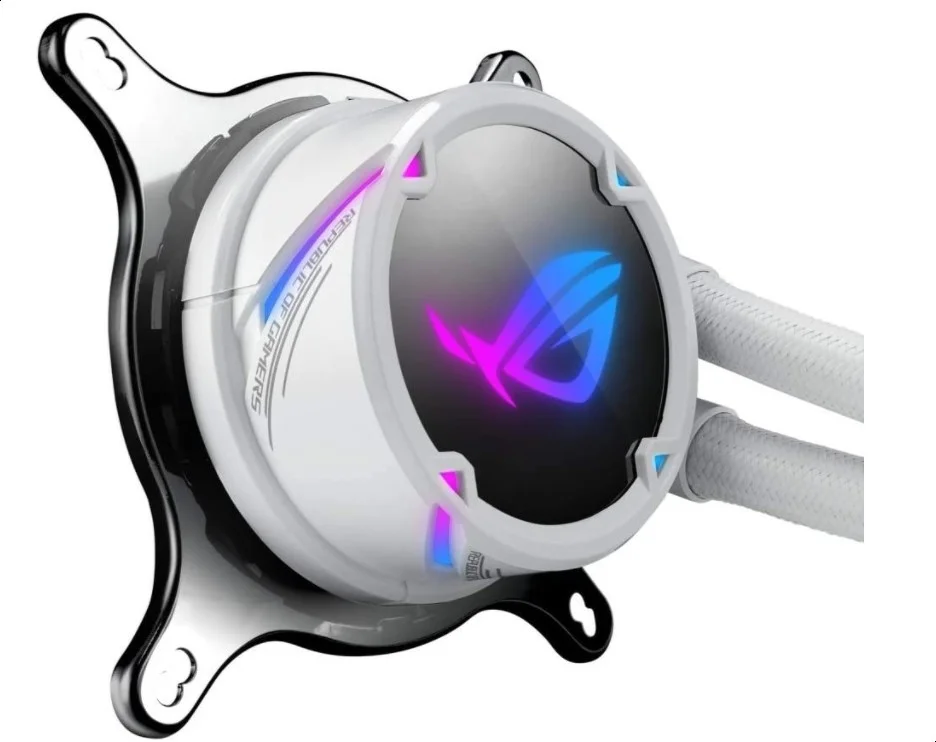 خنک کننده مایع پردازنده همه کاره ایسوس ROG Strix LC 360 با Aura Sync، سه فن سفید ROG 120mm RGB و لوله های تقویت شده - سفید | 90RC0072-M0UAY0