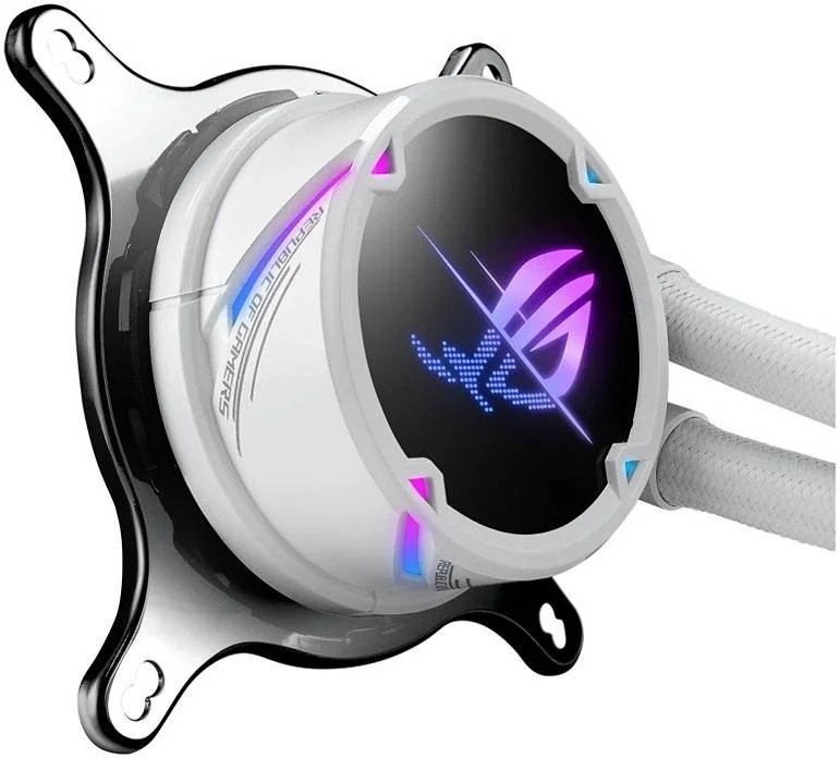 خنک کننده مایع پردازنده ایسوس ROG Strix LC II 360 ARGB White Edition، با Aura Sync، سه فن رادیاتور ARGB 120 میلی متری ROG، سیگرید، رادیاتور 360 میلی متری، سرعت فن 800 - 2500 دور در دقیقه، سفید | 90RC00F2-M0UAY0