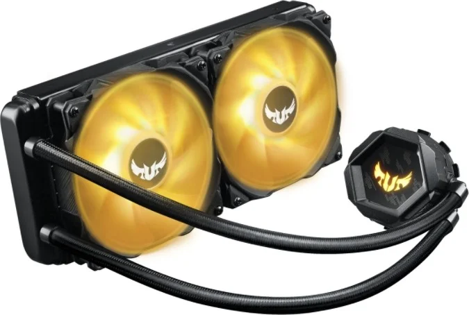 خنک کننده مایع پردازنده ASUS TUF Gaming LC 240 RGB All-in-One با Aura Sync، دارای دو فن رادیاتور RGB 2x120mm TUF - مشکی | 90RC00091-M0UAY0