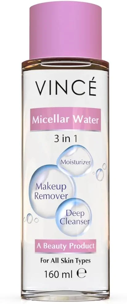 میسلار واتر وینس – پاک کننده همه کاره – به آرامی آرایش، آلودگی ها، کثیفی و چربی را پاک می کند – آبرسانی می کند، سوزش را تسکین می دهد و پوست را تمیز، انعطاف پذیر و صاف می کند – مناسب برای انواع پوست، 160 میلی لیتر