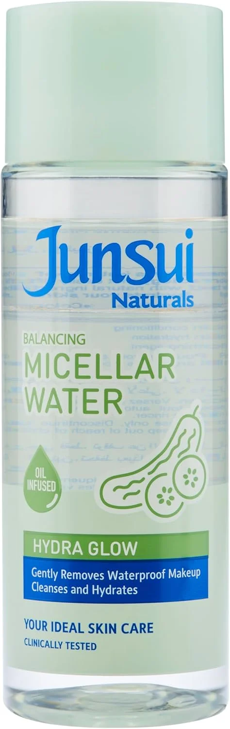 میسلار واتر متعادل کننده جونسویی - درخشش هیدرا | برای پوست خشک | فرمول دوفازی موثر که آرایش ضد آب را بدون نیاز به آبکشی پاک می کند | مواد طبیعی که پوست شما را تغذیه و آبرسانی می کنند | 140 میلی لیتر