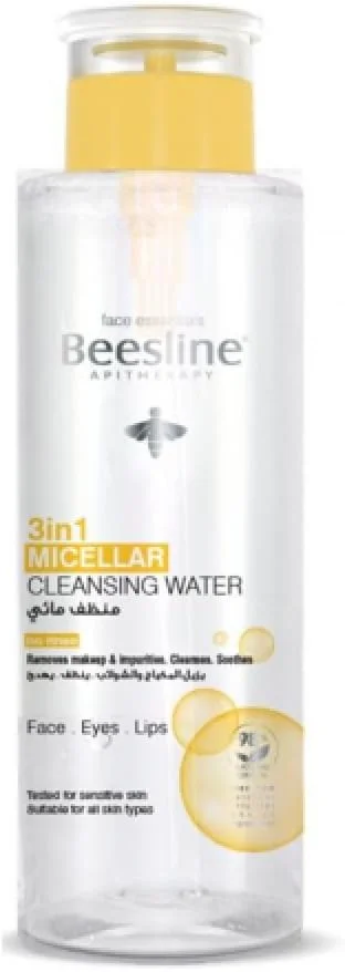 میسلار واتر پاک کننده آرایش 3 در 1 Beesline برای پوست چرب، بدون عطر، تصفیه کننده، مناسب برای انواع پوست حساس، 400 میلی لیتر