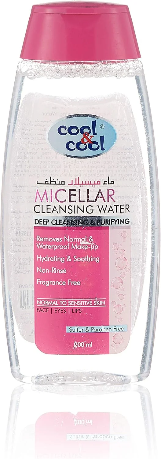 آب پاک کننده میسلار کول اند کول | پاک کننده عمیق و خالص کننده، پاک کننده آرایش، بدون عطر | 200 میلی لیتر | صورتی