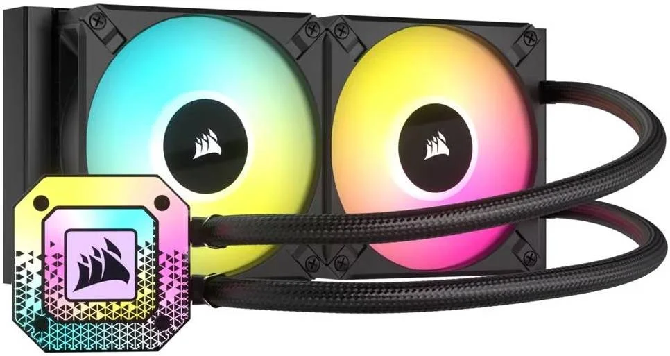 خنک کننده مایع پردازنده Corsair iCUE H100i Elite Capellix XT، دارای 2 فن 120 میلی‌متری، رادیاتور 240 میلی‌متری، جریان هوای فن 13.8 - 65.57 CFM، لوله 400 میلی‌متری، صفحه مسی، مشکی | CW-9060068-WW