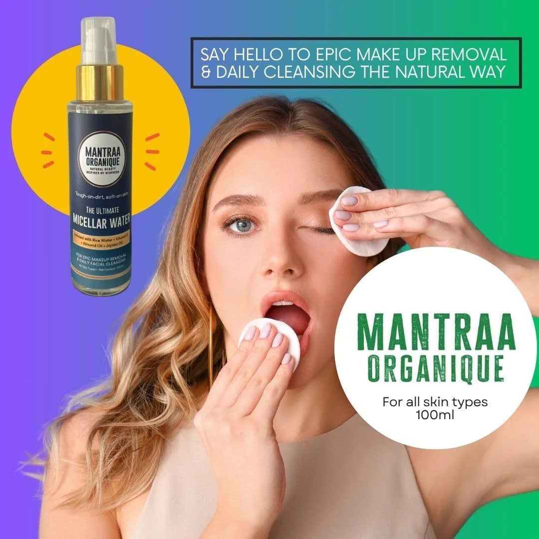 میسلار واتر نهایی - پاک کننده ملایم آرایش آیورودا، پاک کننده طبیعی پوست با آب برنج، ویتامین ای، روغن جوجوبا - تسکین دهنده و آبرسان | مناسب برای پوست های حساس | 100 میلی لیتر میسلار واتر نهایی - پاک کننده ملایم آرایش آیورودا، پاک کننده طبیعی پوست با آب برنج، ویتامین ای، روغن جوجوبا - تسکین دهنده و آبرسان | مناسب برای پوست های حساس | 100 میلی لیتر