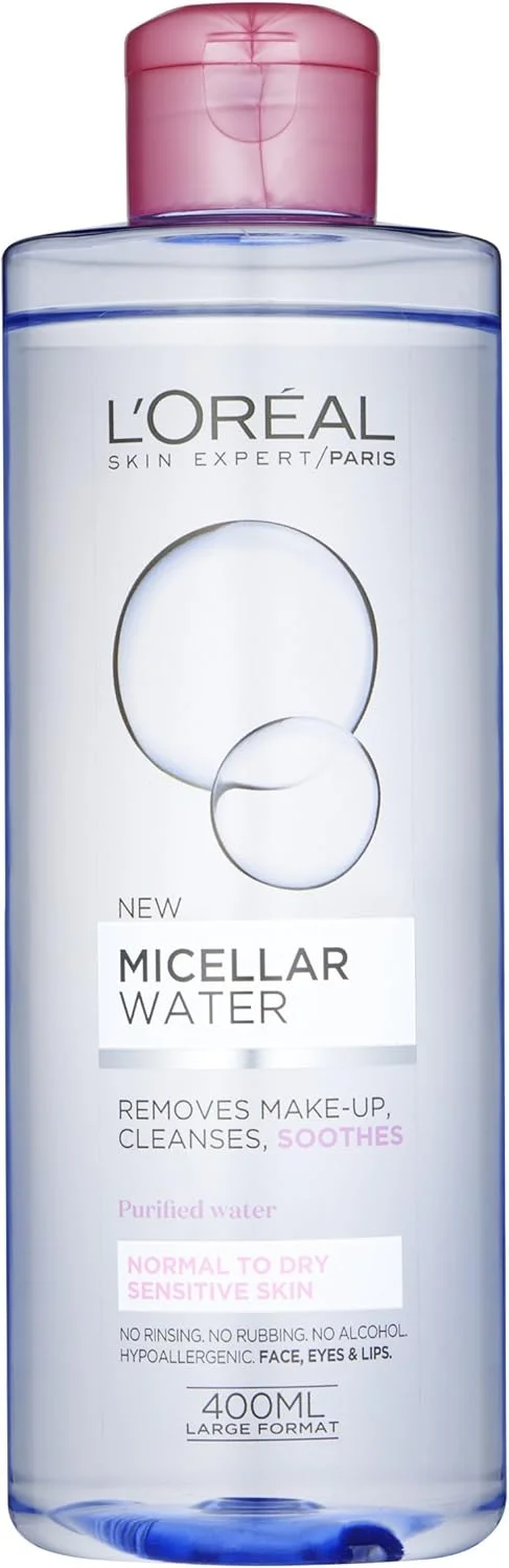 میسلار واتر پاک کننده آرایش صورت لورآل پاریس مناسب پوست نرمال تا خشک ۴۰۰ میلی لیتر