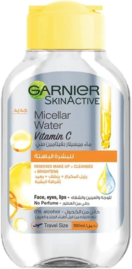آب پاک کننده آرایش میسلار گارنیه مدل Skin Active حاوی ویتامین C حجم 100 میلی لیتر