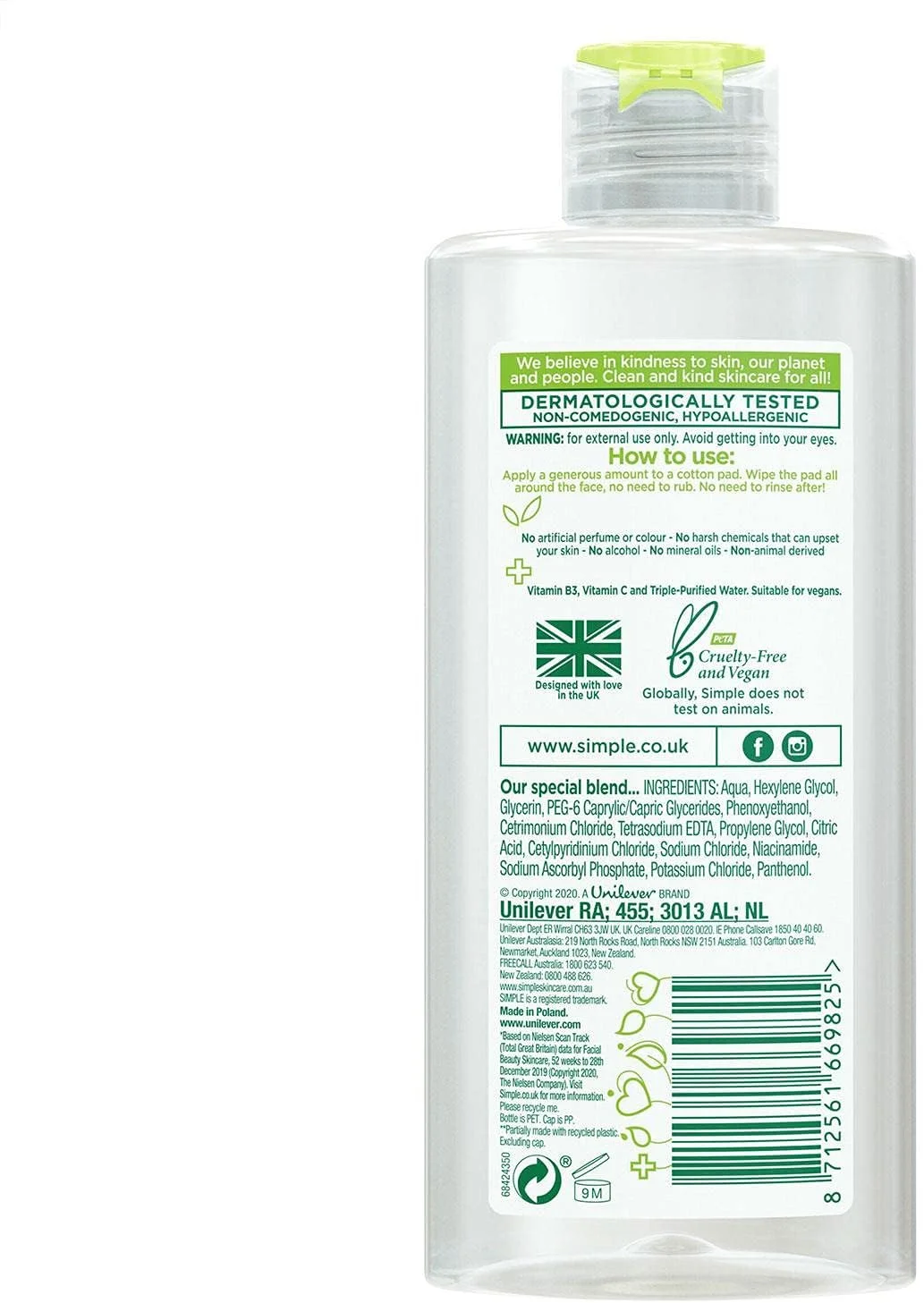 آب پاک کننده میسلار سیمپل، 200 میلی لیتر