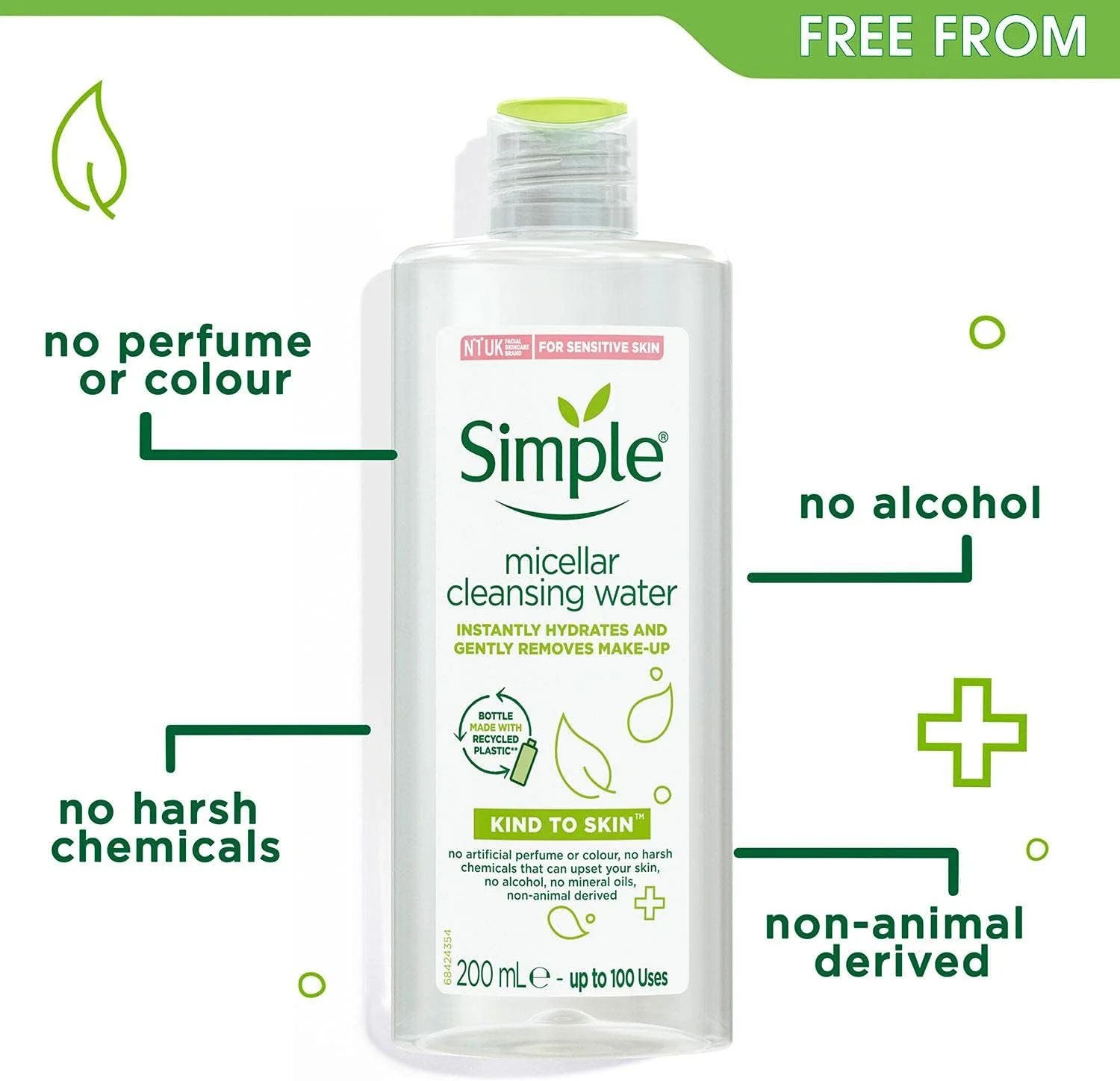 آب پاک کننده میسلار سیمپل، 200 میلی لیتر