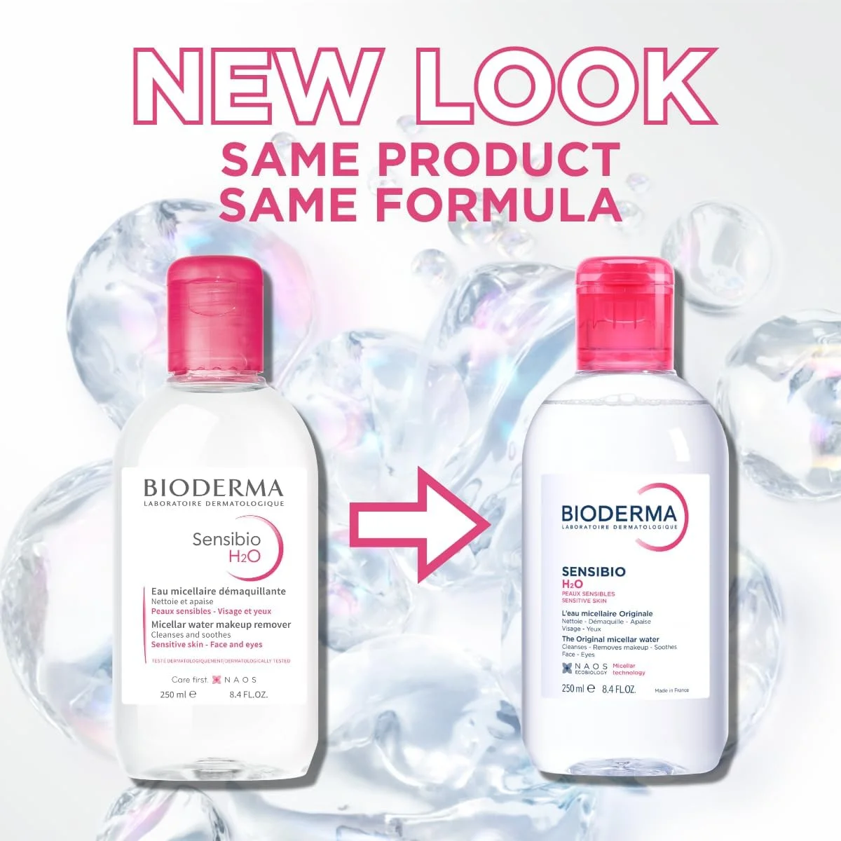 محلول پاک کننده آرایش بایودرما Sensibio H2O حجم 250 میلی لیتر