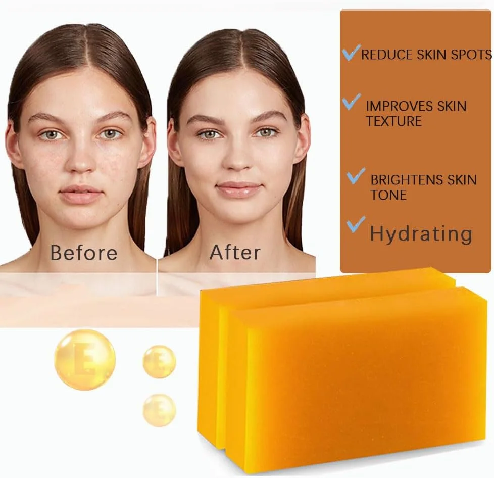 صابون کوجیک اسید، صابون های رفع لک تیره حاوی ویتامین C، رتینول، کلاژن، زردچوبه، هیالورونیک اسید، ویتامین E، شی باتر، روغن زیتون (2 عدد)