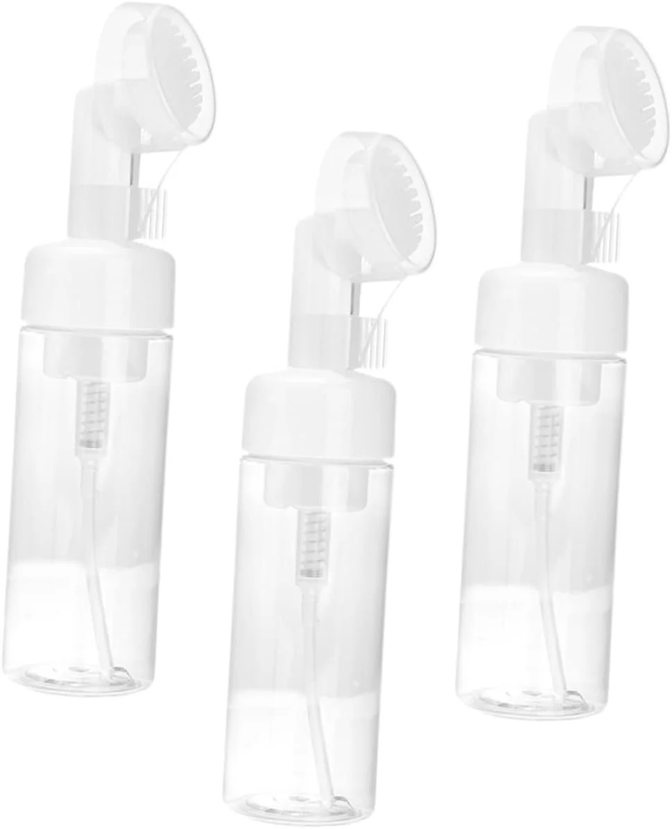 پاتکاو 3 عدد بطری فوم موس با سر برس، پخش کننده صابون فوم ساز قابل حمل برای پاک کننده صورت، شامپو، نرم کننده، منزل، دفتر، مسافرت