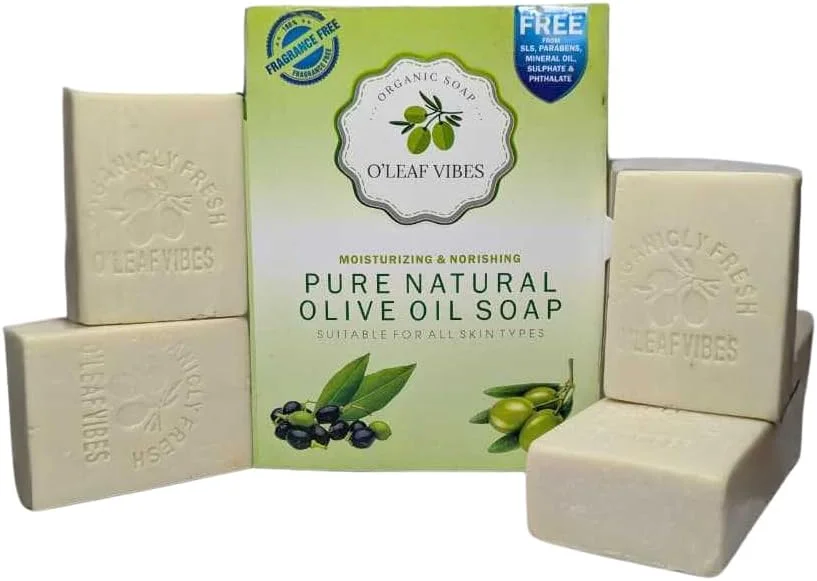 صابون روغن زیتون طبیعی خالص اُلیف وایبز مناسب مراقبت از حمام و زیبایی، ۱۲۵ گرمی، بسته ۴ عددی - صابون زيت الزيتون الطبيعي