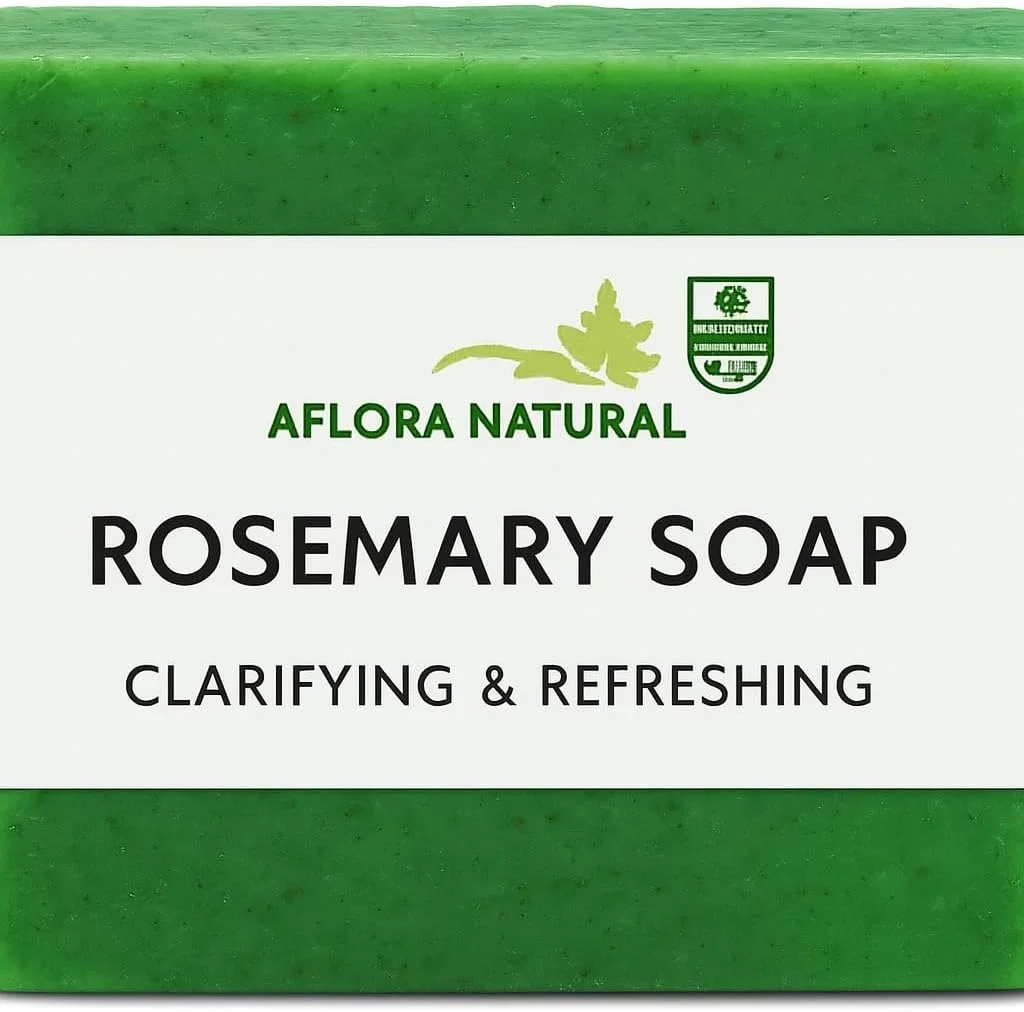 صابون رزماری - پاک کننده طبیعی گیاهی صورت و بدن - شفاف کننده و طراوت بخش - ضد باکتری و ضد جوش - دست ساز و بدون مواد شیمیایی