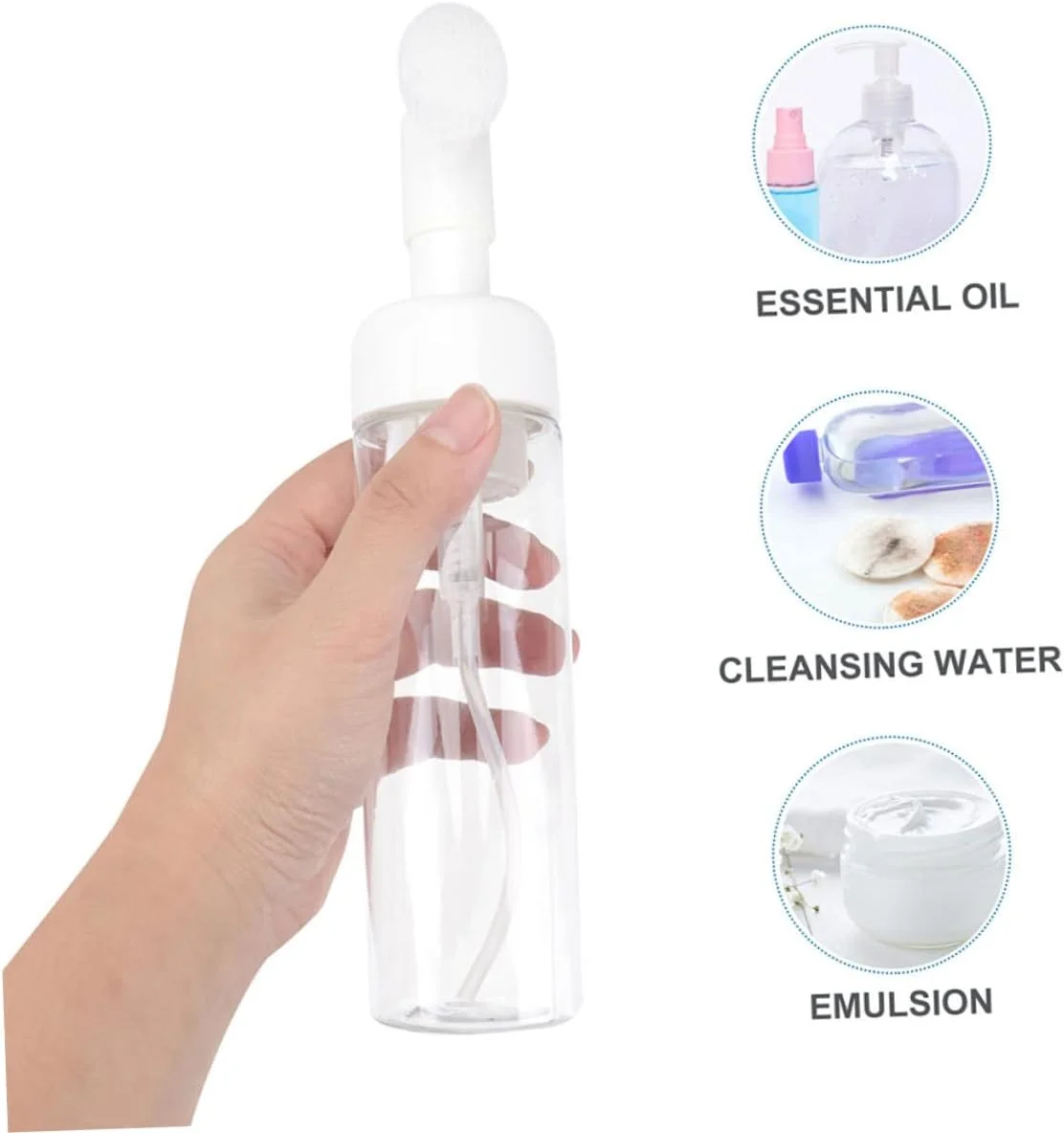 پاتکاو 3 عدد بطری فوم موس با سر برس، پخش کننده صابون فوم ساز قابل حمل برای پاک کننده صورت، شامپو، نرم کننده، منزل، دفتر، مسافرت