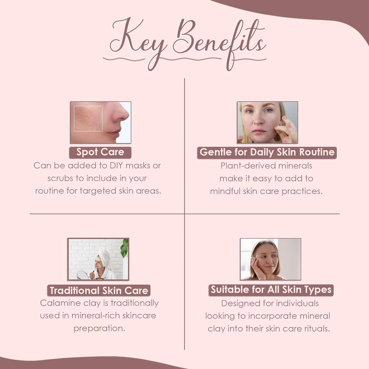 خاک کلامین از mi nature | برای داشتن پوستی جوان تر و سم زدایی پوست | 227 گرم | ماسک پاک کننده صورت | قابل استفاده برای ساخت ماسک، کرم، اسکراب، توپ حمام، شستشوی بدن و صابون