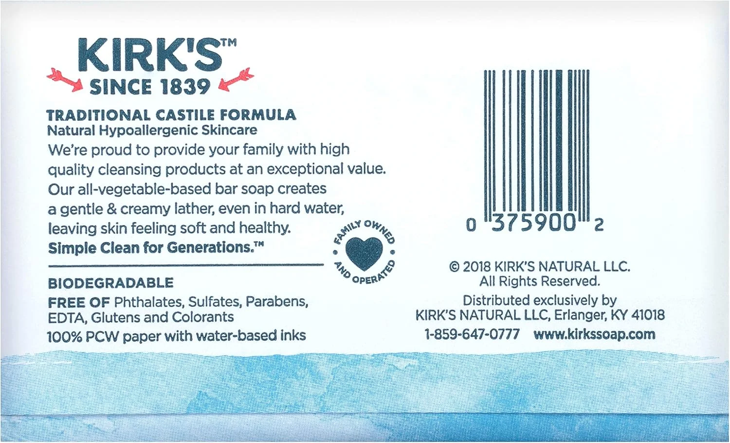 صابون کاستیل طبیعی و اصلی کرک، 113 گرم (بسته بندی ممکن است متفاوت باشد)