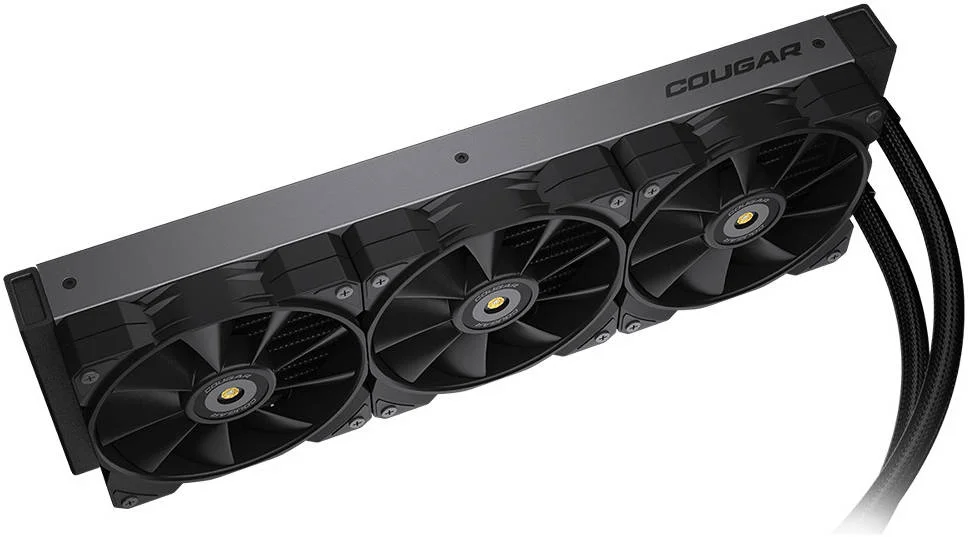 خنک کننده مایع پردازنده مرکزی Cougar Poseidon GT 360 ARGB AIO، فن های PWM با سرعت 2000 دور در دقیقه، 4.24 mmH2O، جریان هوای 82.48 CFM، بلوک آب چرخشی ZrO₂ Bearing، 2510-3Pin، LGA 115X 1700، AMD AM5 / AM4، مشکی | GT 360 ARGB