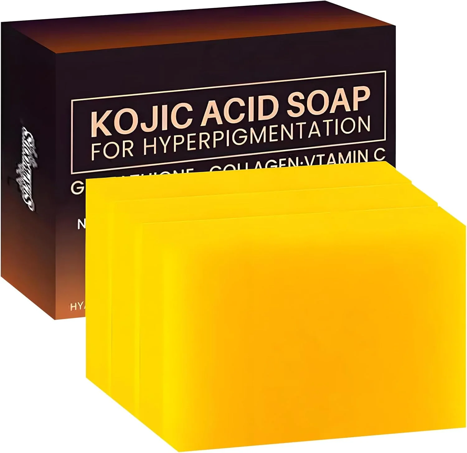 صابون های اوراجا با زردچوبه و کوجیک اسید، حاوی ویتامین C، رتینول، کلاژن و هیالورونیک اسید - روشن کننده پوست صورت و بدن، بسته 3 عددی