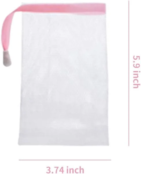 کیسه صابون نرم Andiker برای دوش، کیسه صابون با بند کشی برای کف کردن و خشک کردن، قابل آویزان کردن (7 عدد کیسه صابون توری)