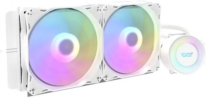 خنک کننده مایع پردازنده darkFlash AURA DA240، فن های PWM 120 میلی متری، بلبرینگ هیدرولیک، سرعت فن 900 تا 1800 دور در دقیقه، پمپ آب با کارایی بالا، سرعت پمپ 2500 دور در دقیقه، نورپردازی LED، سفید | DA240-W