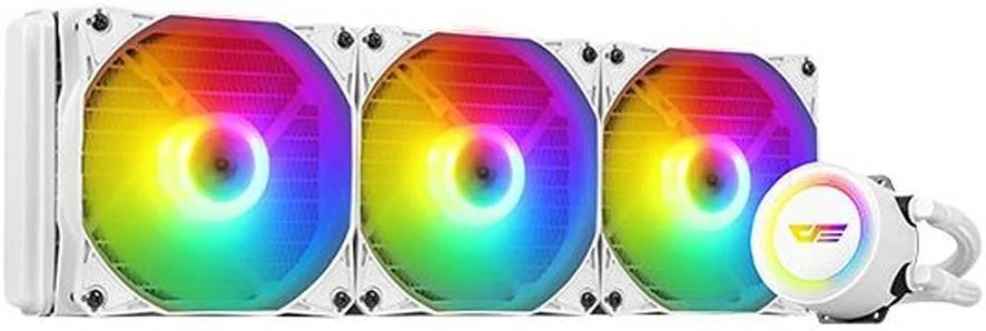 خنک کننده مایع پردازنده Darkflash AURA DA360، فن های 120 میلی متری PWD، سرعت فن 900~1800 دور در دقیقه، سرعت پمپ 2500 دور در دقیقه، پمپ آب HQ، کف مسی پهن، بلبرینگ هیدرولیک، سفید| DA360-W