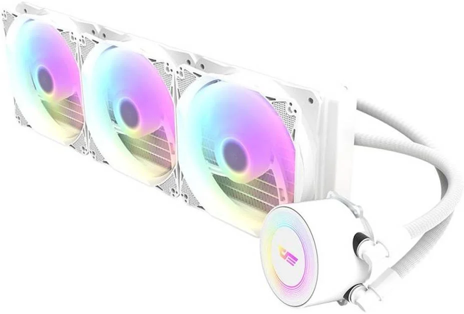 خنک کننده مایع پردازنده Darkflash AURA DA360، فن های 120 میلی متری PWD، سرعت فن 900~1800 دور در دقیقه، سرعت پمپ 2500 دور در دقیقه، پمپ آب HQ، کف مسی پهن، بلبرینگ هیدرولیک، سفید| DA360-W