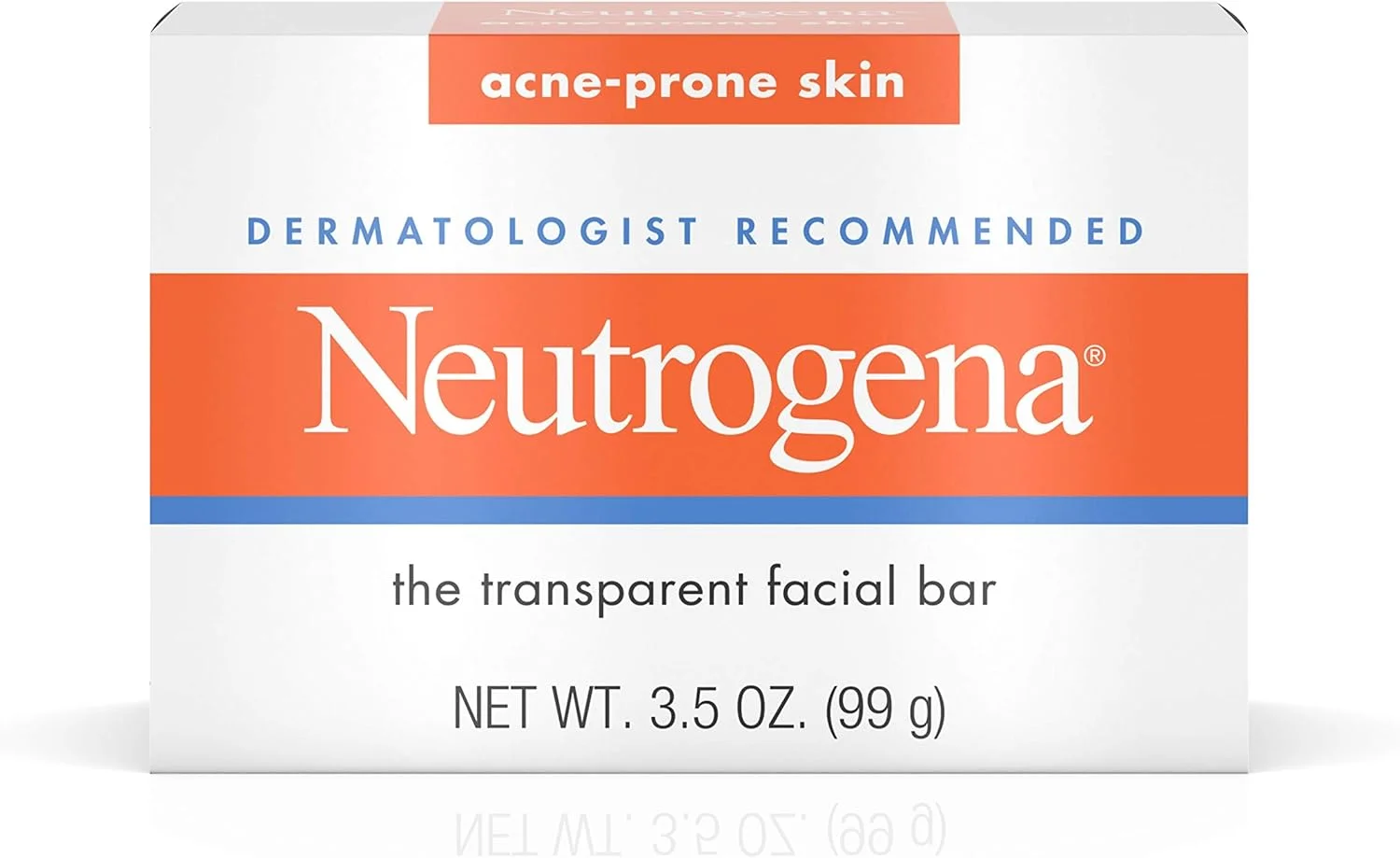 صابون پاک کننده صورت نوتروژینا مخصوص پوست های مستعد جوش، فرمولاسیون غیر دارویی، غنی از گلیسیرین و ضد حساسیت، بدون مواد شوینده یا رنگ، 100 گرم