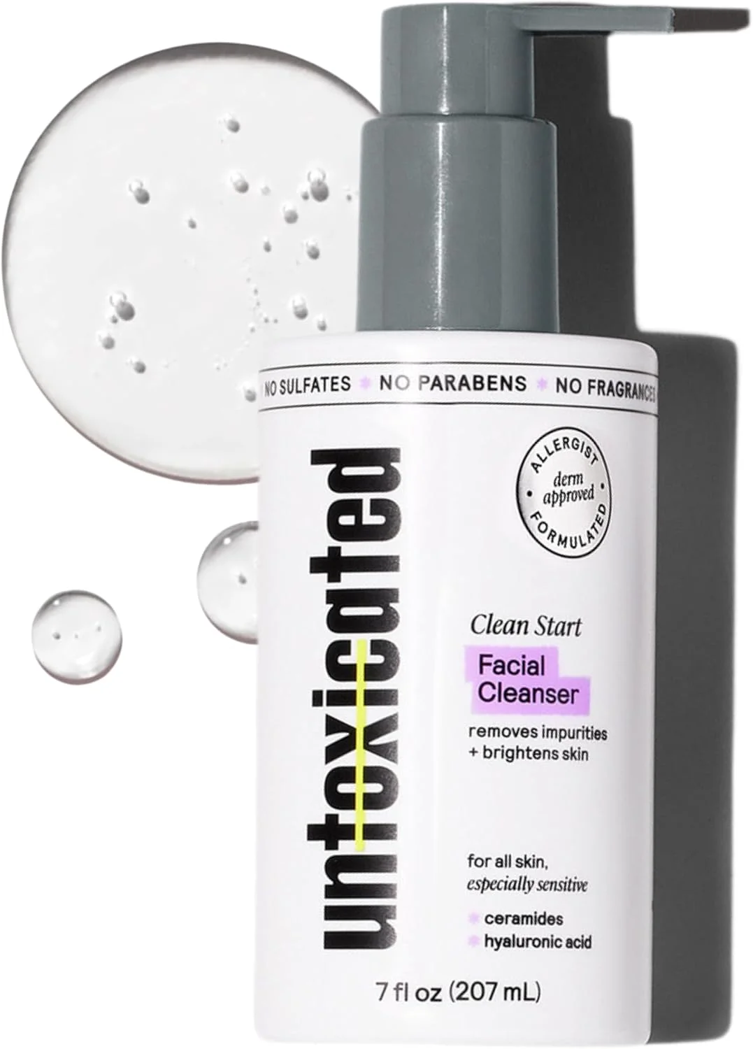 شوینده صورت غیر سمی - پاک کننده ملایم و آبرسان صورت برای پوست حساس - سرامیدها، اسید هیالورونیک و گلیسیرین - بدون مواد تحریک کننده رایج - بدون کف - بدون صابون - بدون عطر - 200 میلی لیتر