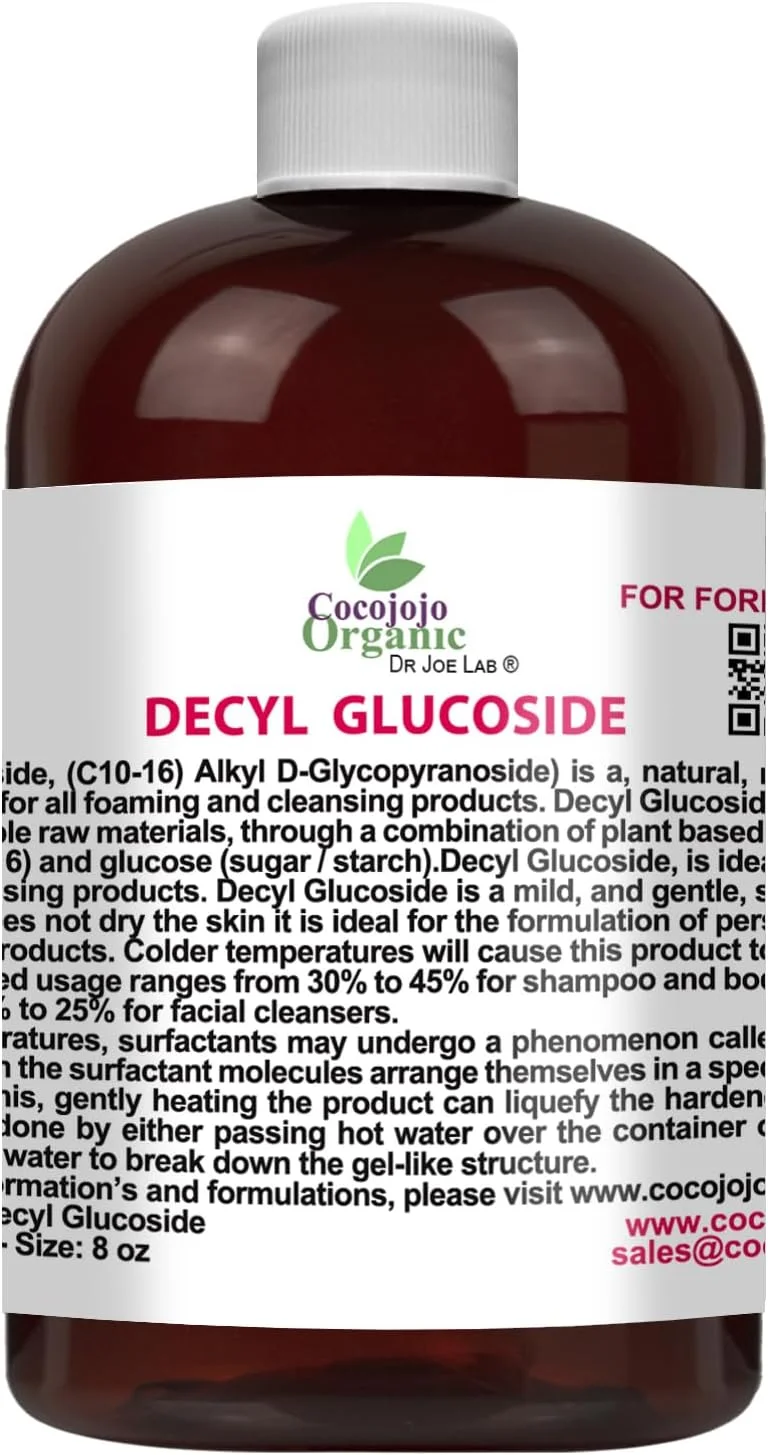 دسیل گلوکوزید سورفکتانت طبیعی - 236 میلی لیتر - طبیعی، مشتق شده از گیاهان، غیر تراریخته، زیست تخریب پذیر - برای فرمولاسیون ها و مراقبت از پوست DIY - برای ژل های دوش، کف کننده، صابون بدن، شامپوها، پاک کننده های صورت