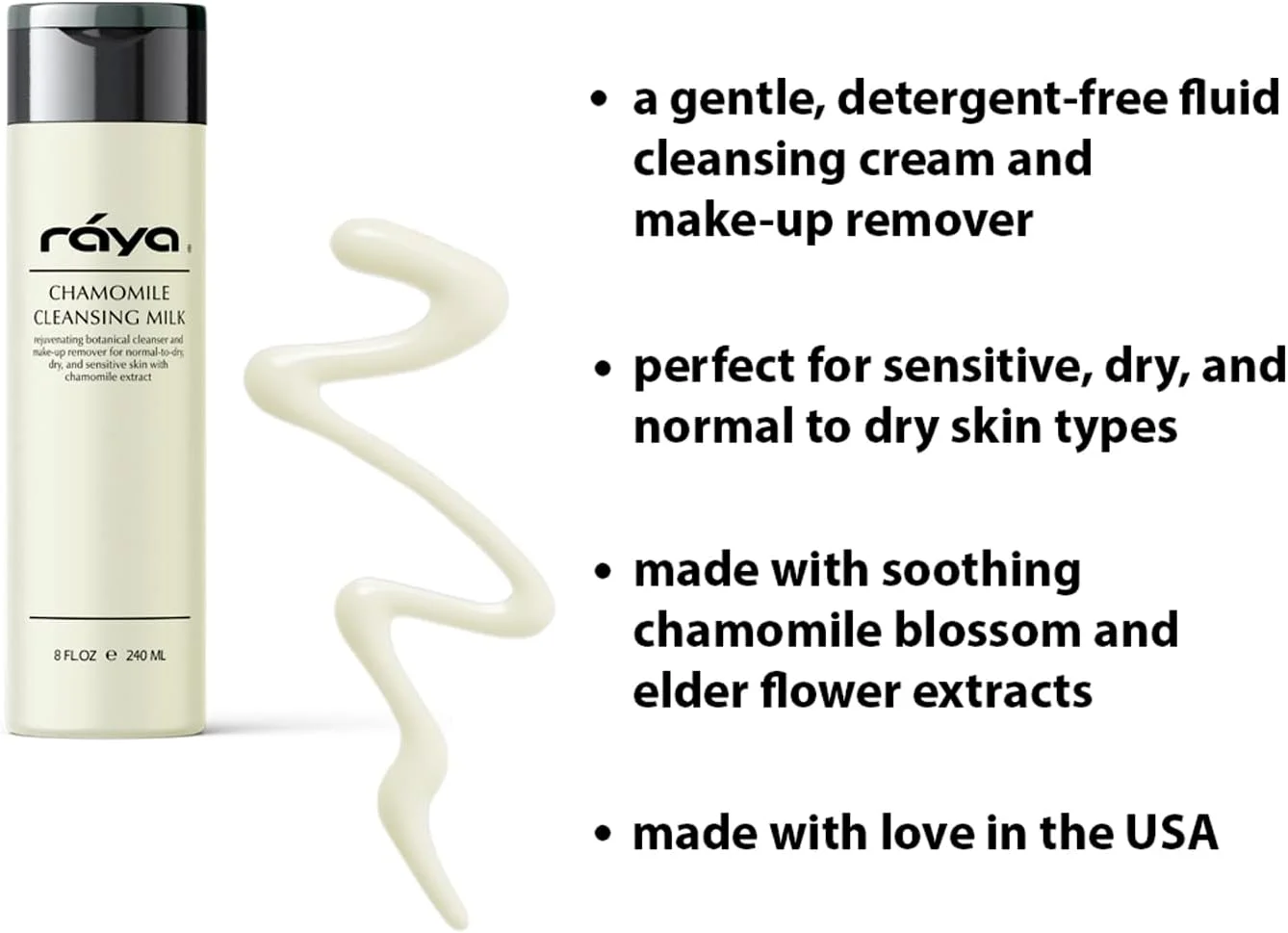 شیر پاک کننده صورت بابونه رایا 240 میلی لیتر (152) | پاک کننده ملایم و بدون صابون و لوسیون پاک کننده آرایش برای پوست های خشک و حساس | کمک به آرام کردن تحریکات و بهبود منافذ