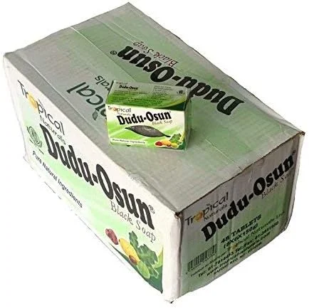 صابون سیاه آفریقایی خالص و ارگانیک دودو اوسون 150 گرمی (بسته 3 عددی) - موثر برای درمان آکنه، اگزما، خشکی پوست، رفع جای زخم، شوره سر، رفع جای جوش، شستشوی ضد قارچی صورت و بدن