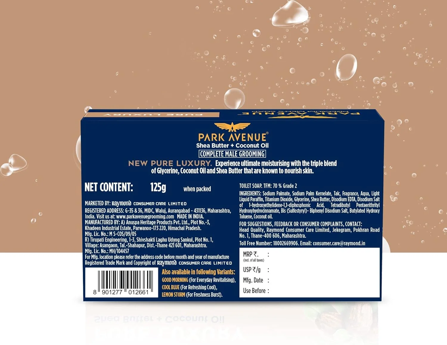 صابون مردانه پریمیوم پارک آونیو، شی باتر + روغن نارگیل، 125 گرم، 3 عدد بخر 1 عدد هدیه بگیر، چند منظوره