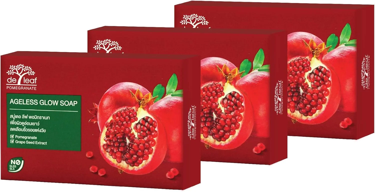 صابون انار طبیعی دی لیف تاناکا، حاوی ویتامین E، پاک کننده عمیق، آبرسان و مرطوب کننده پوست صورت و بدن، 100 گرم، بسته 3 عددی، انار
