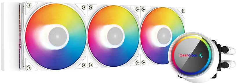 خنک کننده مایع AIO دیپ کول Gammax L360 A-RGB WH، سرعت فن 500-1800 دور در دقیقه، جریان هوای 69.34 CFM، بلبرینگ هیدرولیک، کانکتور فن 4 پین PWM، ولتاژ نامی 12 VDC، سفید | DP-H12CF-GL360-ARGB-WH