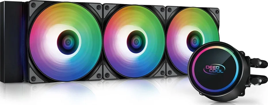 خنک کننده مایع پردازنده دیپ کول Gammax L360 A-RGB WH AIO، سرعت فن 500-1800 دور در دقیقه، جریان هوای 69.34 CFM، بلبرینگ هیدرولیک، کانکتور فن 4 پین PWM، ولتاژ نامی 12 VDC، مشکی | DP-H12CF-GL360-ARGB