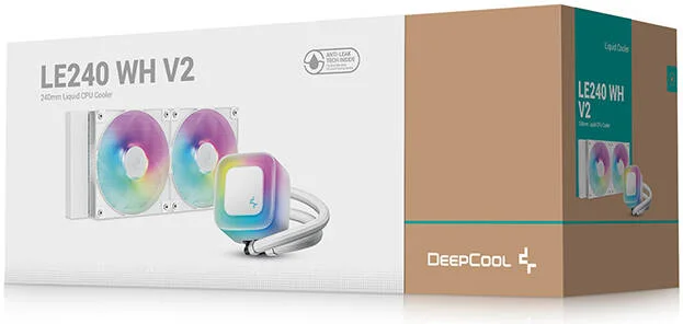 خنک کننده مایع پردازنده دیپ کول LE240 V2، رادیاتور 240 میلی متری، 2 عدد فن ARGB از پیش نصب شده 120 میلی متری، سرعت فن 2100 دور در دقیقه، جریان هوای فن 75.89 CFM، نوع بلبرینگ هیدرو، فناوری ضد نشت، سفید | R-LE240-WHAMMN-G-2 خنک کننده مایع پردازنده دیپ کول LE240 V2، رادیاتور 240 میلی متری، 2 عدد فن ARGB از پیش نصب شده 120 میلی متری، سرعت فن 2100 دور در دقیقه، جریان هوای فن 75.89 CFM، نوع بلبرینگ هیدرو، فناوری ضد نشت، سفید | R-LE240-WHAMMN-G-2