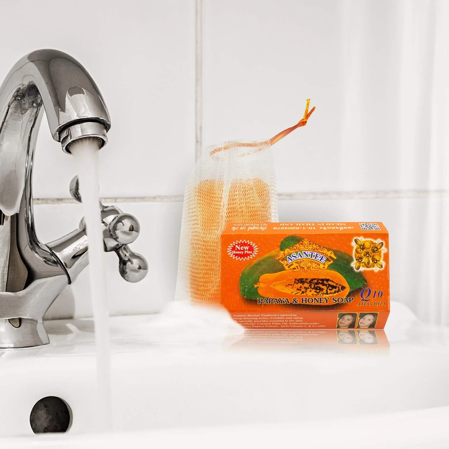 صابون صورت روشن کننده پوست پاپایا و عسل آسنتِی - بسته 4 عددی