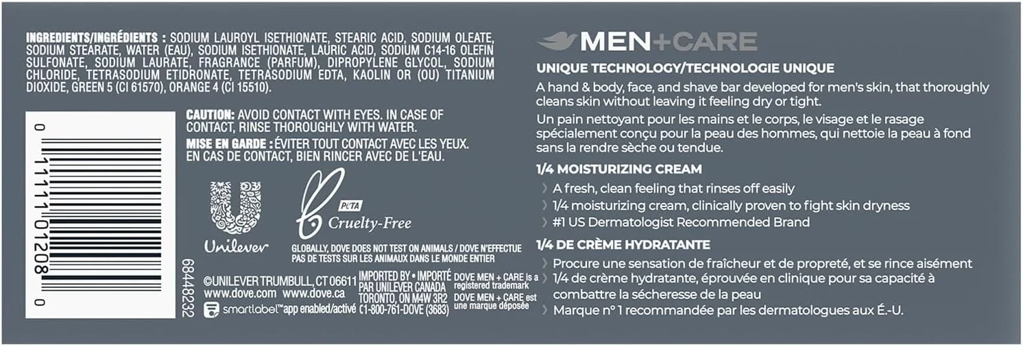 داو من+کر صابون پاک کننده 3 در 1 برای بدن، صورت و اصلاح، برای تمیز کردن و آبرسانی پوست، طراوت بخش اضافی، پاک کننده بدن و صورت، مرطوب کننده بیشتر از صابون معمولی، 106 گرم، 24 عدد