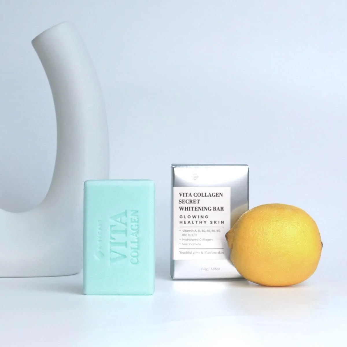 صابون روشن کننده صورت ویتامین کلاژن KSECRET - پاک کننده صورت روشن کننده، اصلاح کننده لکه های تیره، صابون پاک کننده یکنواخت کننده رنگ پوست