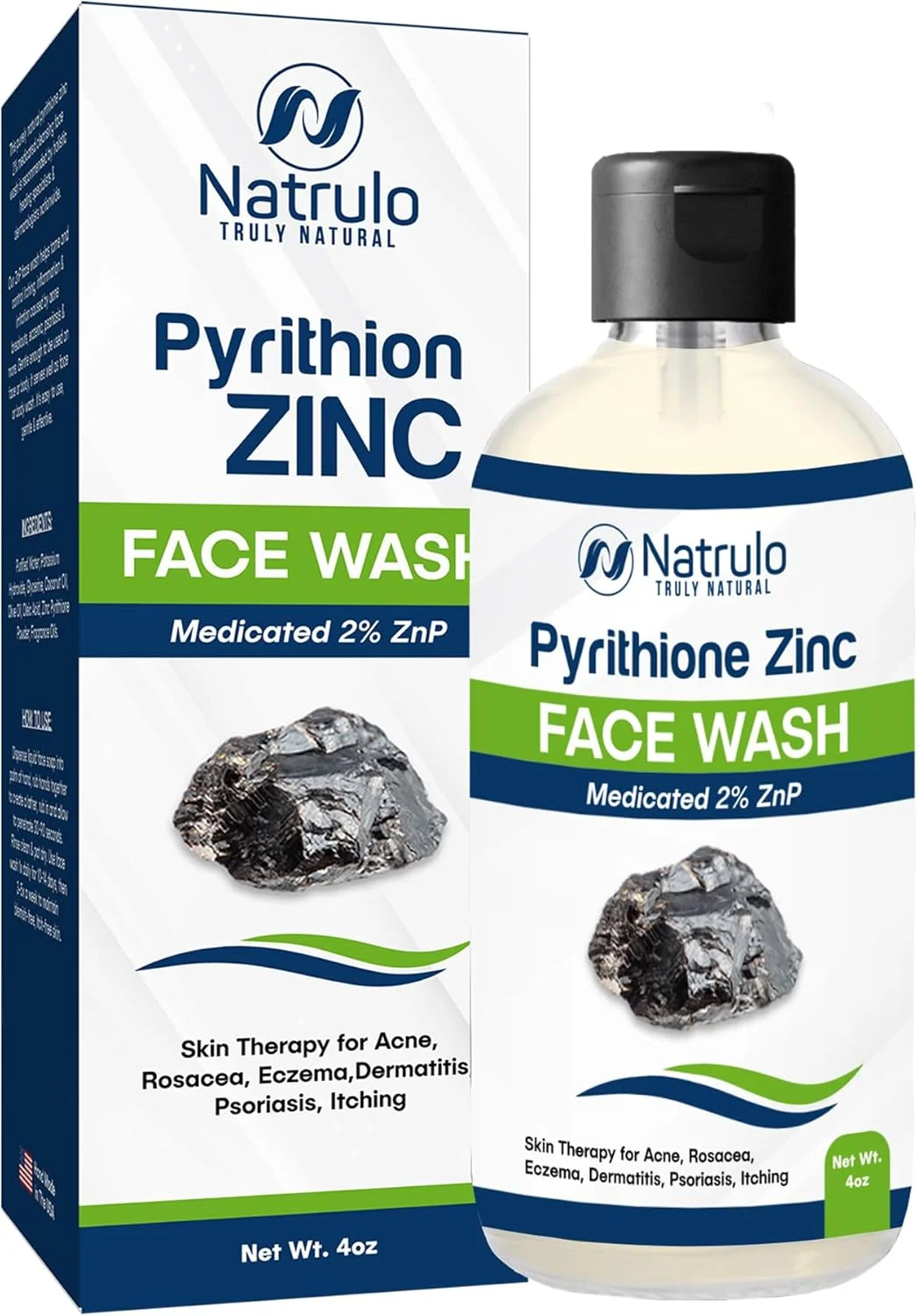 شوینده صورت پیریتیون زینک | پاک کننده بدن با زینک 2% برای آکنه، رزاسه، اگزما، درماتیت، پسوریازیس، خارش | شستشوی صورت پاک کننده و آرام بخش | شستشوی صورت و بدن زینک ساخت آمریکا