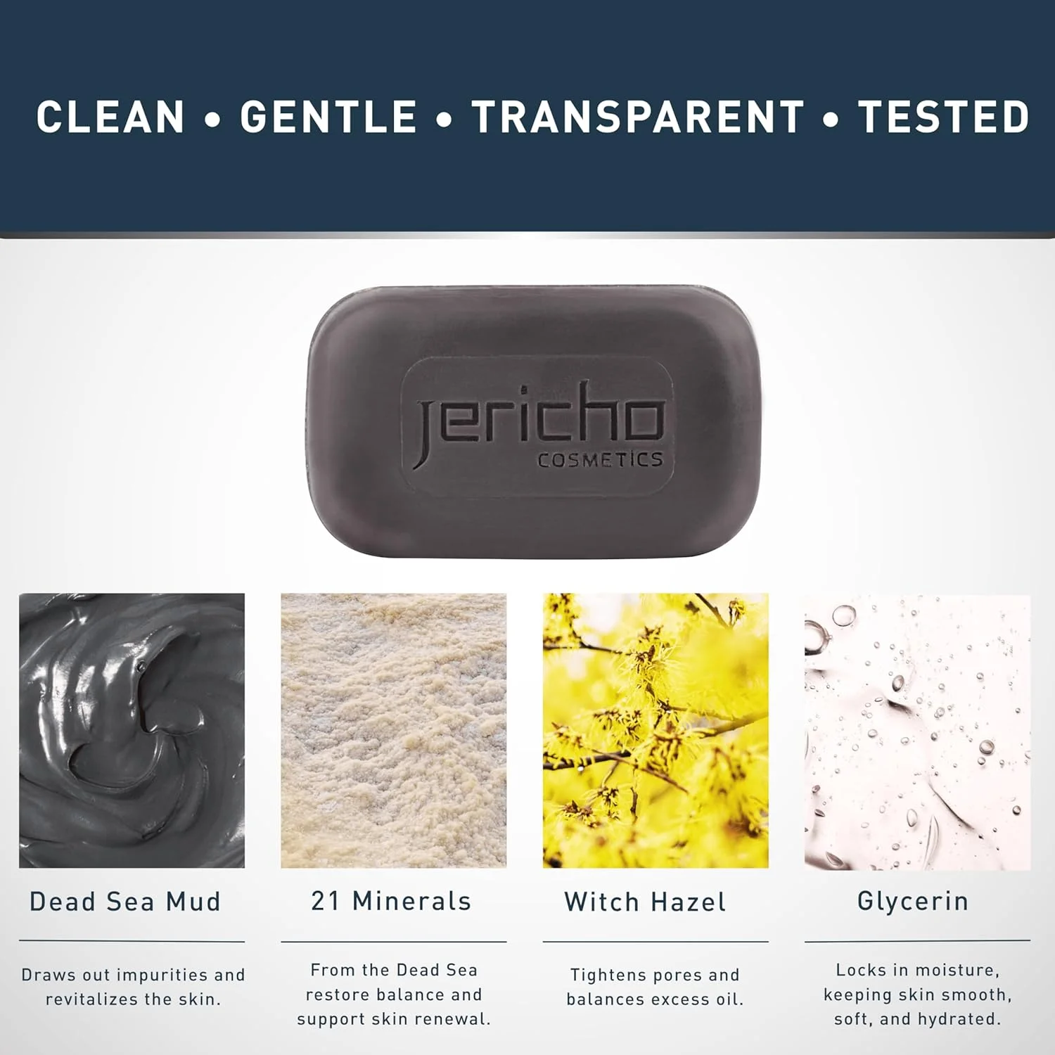 صابون گِل دریای مُرده اورجینال جریکو - صابون درمانی طبیعی و مرطوب کننده صورت حاوی مواد معدنی و نمک های دریای مُرده. مرطوب کننده صورت که به بهبود مشکلات پوستی کمک می کند.