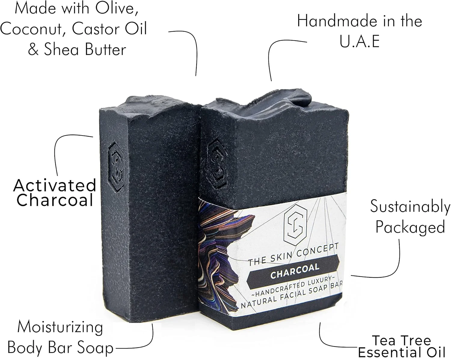 صابون دست ساز ممتاز ضد جوش صورت - زغال فعال و روغن درخت چای