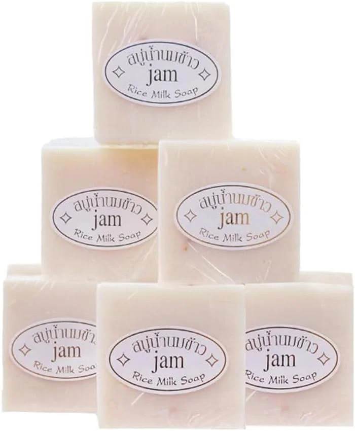 صابون برنج تایلندی 6 عددی، مجموعا 390 گرم، پاک کننده، صابون صورت و بدن، دست ساز، روش سرد، هدیه