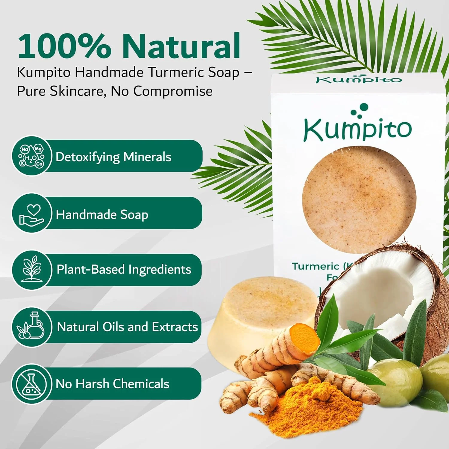 صابون دست ساز زردچوبه (کورکوم) | صابون 100% طبیعی | پاک کننده عمیق، مغذی، ضد لک | تسکین اگزما – صابون طبیعی صورت و بدن