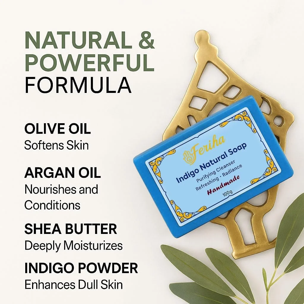 صابون صورت نیلا مراکشی - دست ساز با روغن آرگان و شی باتر