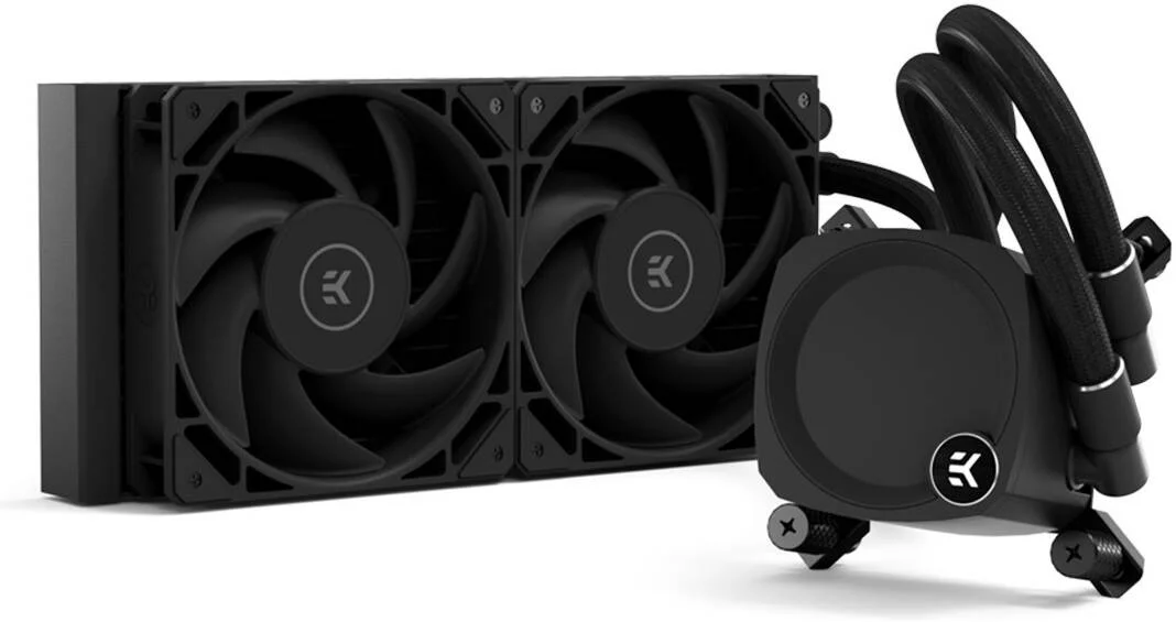 خنک کننده مایع پردازنده EKWB EK-Nucleus AIO CR240 Dark، رادیاتور 240 میلی‌متری، فن‌های 120 میلی‌متری با قابلیت اتصال زنجیره‌ای، حداکثر سرعت 2300 دور در دقیقه، جریان هوای 72 CFM، صفحه سرد مسی Microfin، قسمت بالایی پمپ چرخشی، مشکی | 3831109900185